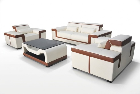 3+2+1 Sofa Couch Upholstery Leather Fabric Couches Sofas Seating Complete Set New