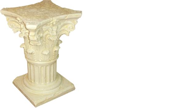 Decorative floor stand in antique greek corinthian column style with natural obsolescence imitation 72cm height, model - 1629