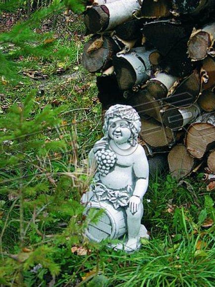 Decorative garden/outside little angel figure sculpture made of weather-resistant cement 416