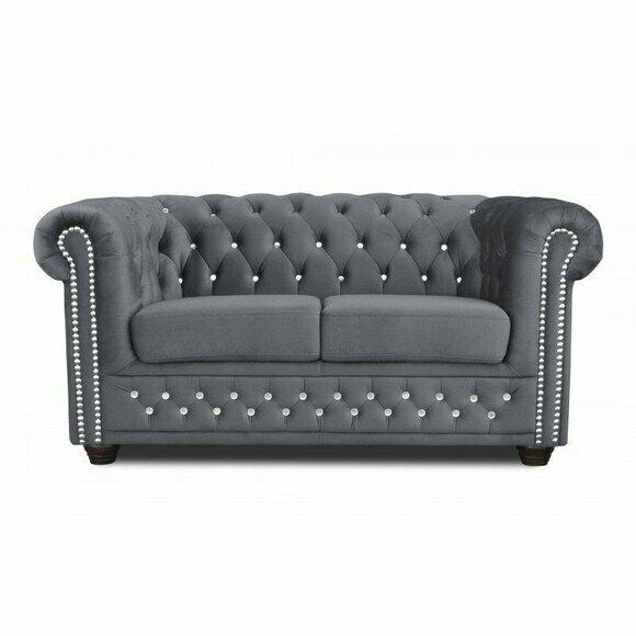 Chesterfield Sofa 2 Seater York Blink Crystals Couch Upholstered Sofas Couches New