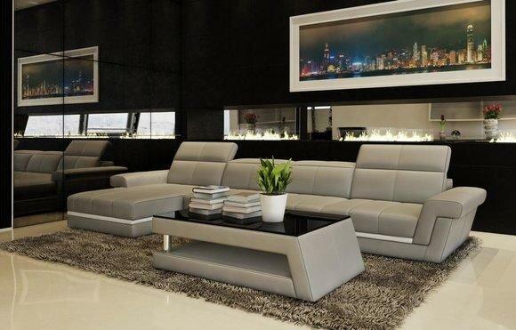 Leather sofa couch living area L-shape design modern sofa 5136B sofas couches new