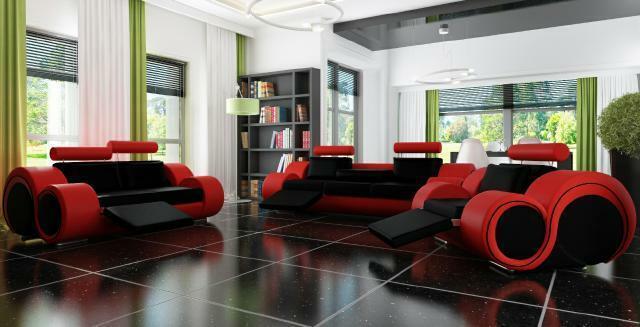 Sofa BERLIN upholstered couch set 3+2 seats designer sofa leather sofa with USB New
