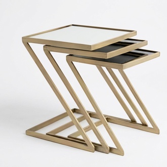 3-piece side table set, modern, sturdy & space-saving nesting table