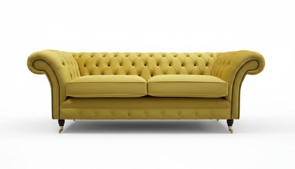 3 seater Chesterfield couch textile fabric sofa furniture elegant design velvet designer