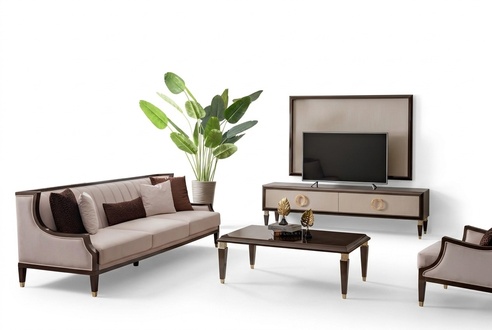 3-seater, coffee table & TV unit – cozy living room set