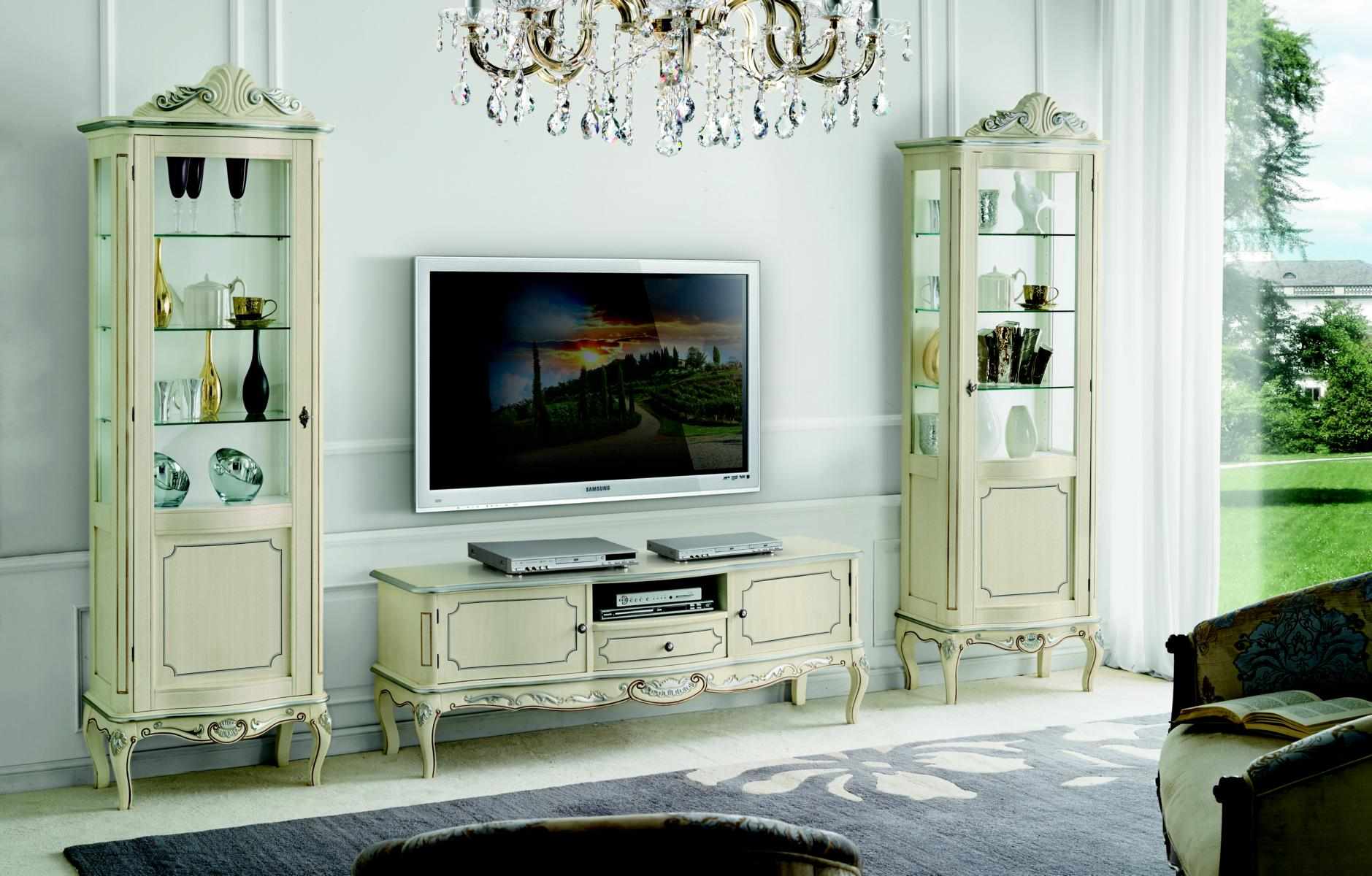 Luxury wall unit 3 pieces rtv 2x showcase design Italian furniture living room baroque style