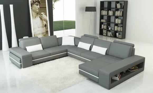 Leather Sofa Couch Living U-Shape Design Modern Sofa Corner Sofas Design 5070