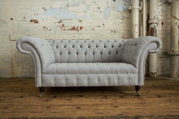 Chesterfield Textile Upholstery Sofas Design Sofa 2 Seater Sofa Luxury Fabric Sofas New