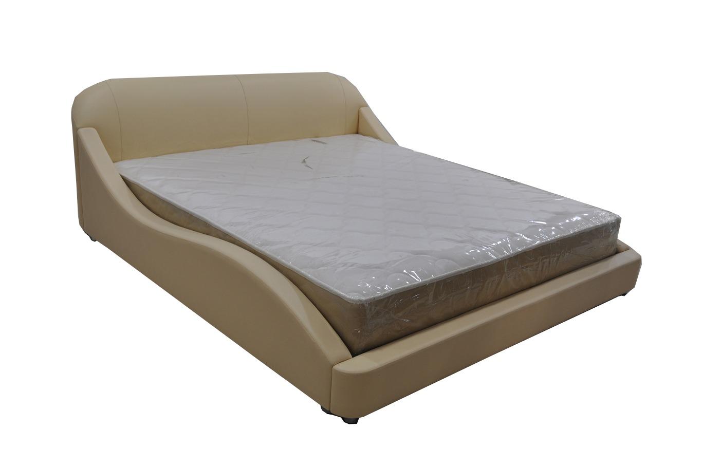 Luxury bed with USB cushion marriage hotel beds leather 140/160/180/200 bed