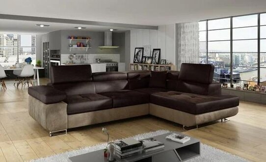 Living area L shape corner sofa textile design upholstery set sofa corner corner couch On Stock