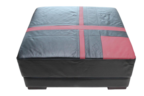 Footstool Stool Leather Stool Upholstered Ottoman Black On Stock available