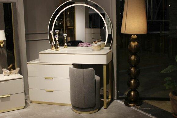 Dressing table set console mirror bedroom furniture design stool 3 pcs. new