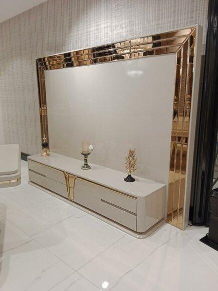 Living Wall TV Wood Modern Style Shelf Living Room Furniture Cabinet