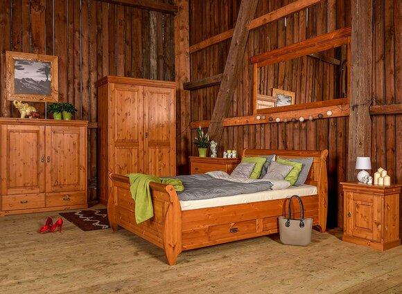 Farmers Bedroom Bed Wood 180x200 Beds Brown Double Bed Furniture New