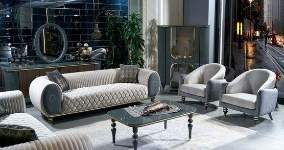 Design Sofas Cushions Couches Fabric Relax Modern Sofa Set 3+1+1 Seater Set