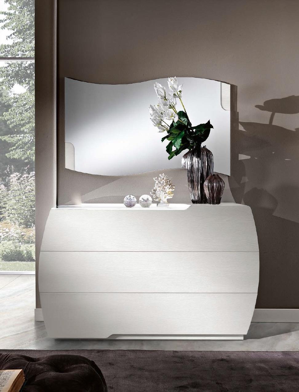 Hanging Mirror Wavy Modern Bedroom Design Luxury Italy Style Furniture