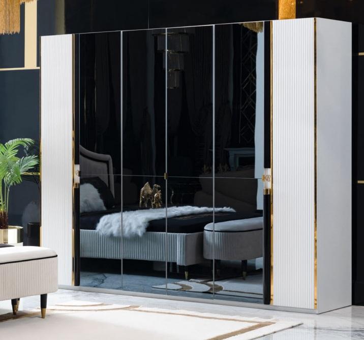 Closet Furniture Cabinet Italian Style Luxury Wardrobes Bedroom Gold
