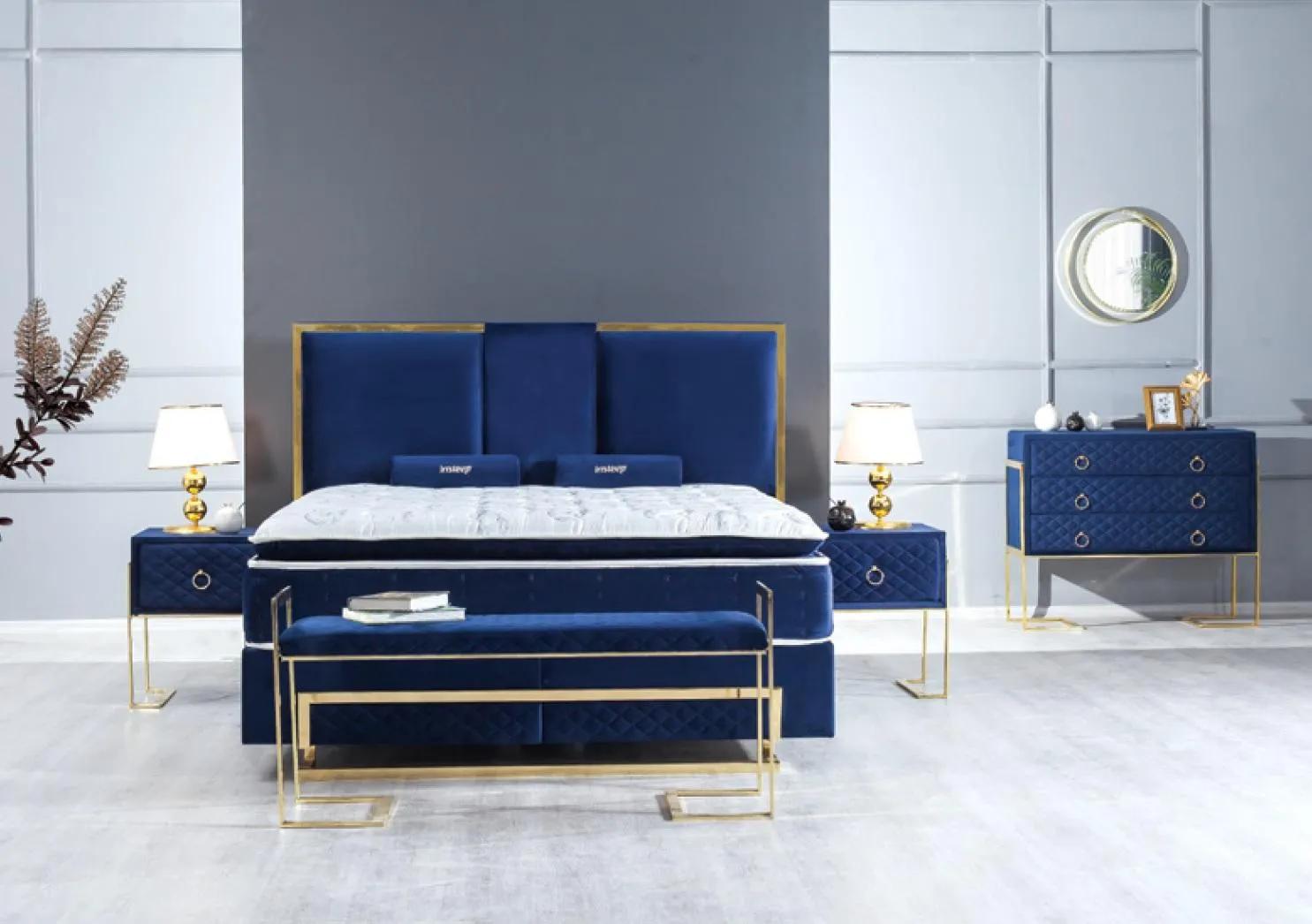 Bed Blue Metal Furniture Design Elegant Bedroom Furniture Modern