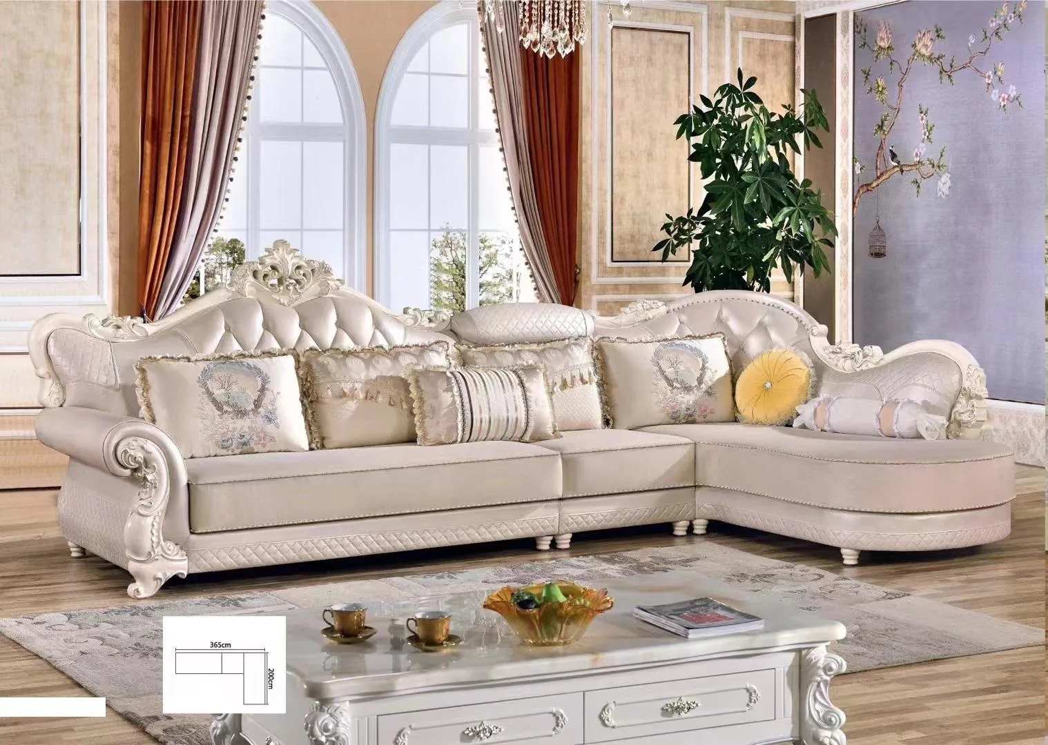 Chesterfield Corner Sofa Upholstery Baroque Rococo Fabric Leather