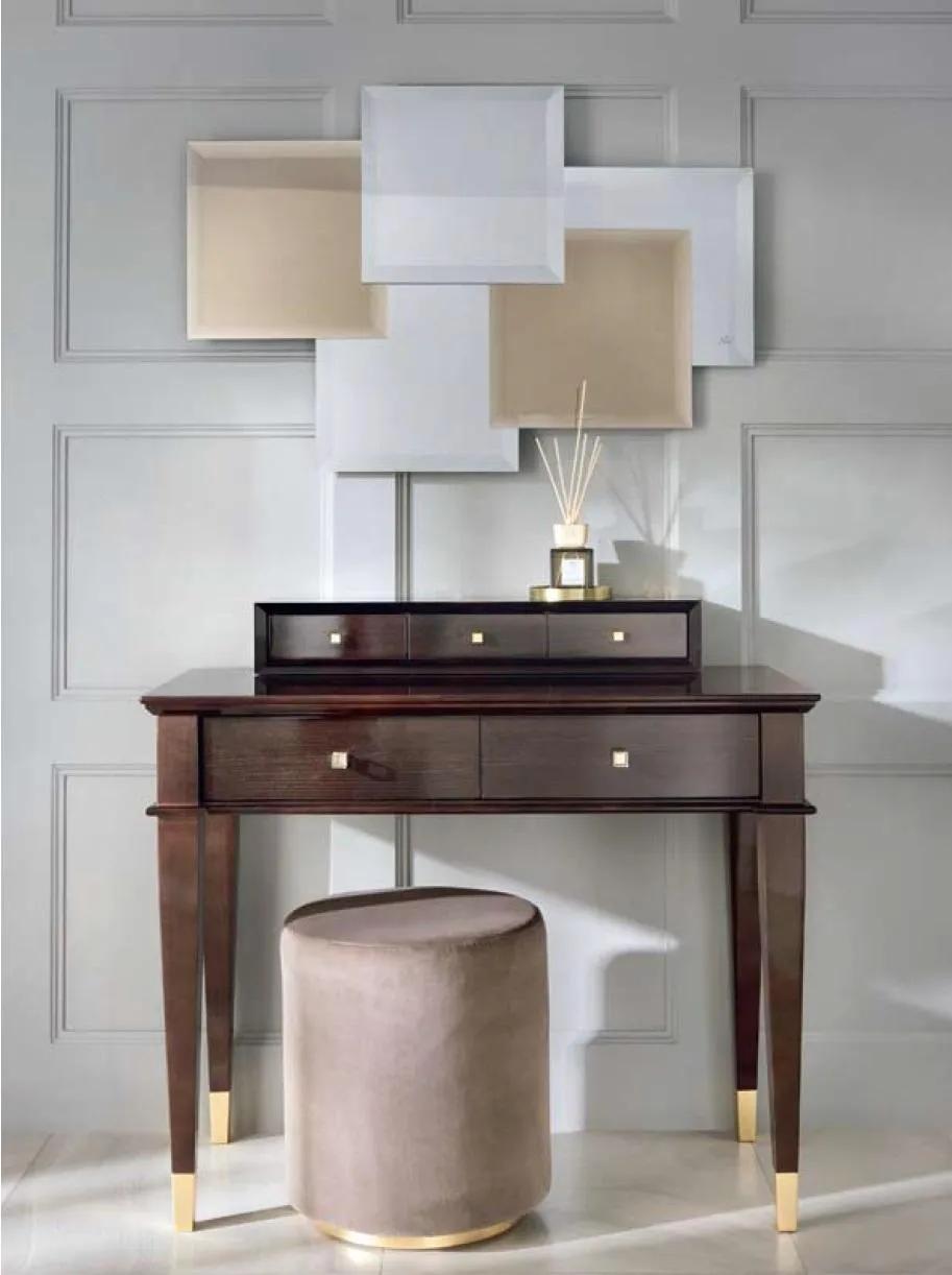 Dressing table stool console table luxury brown bedroom 2pcs