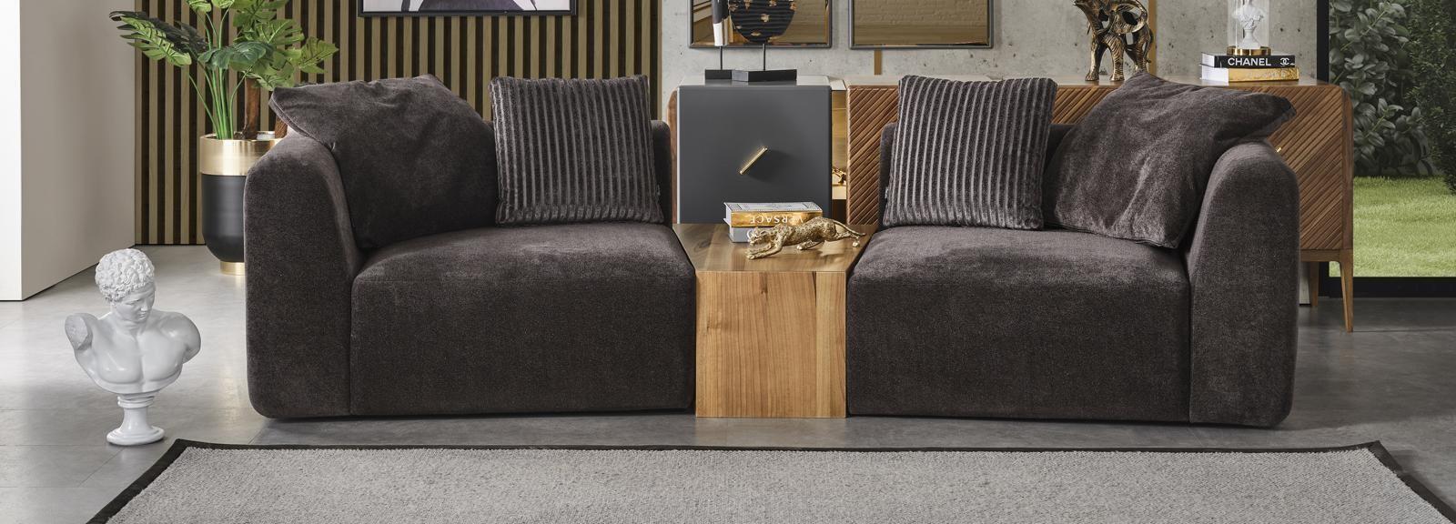 Four seater sofa 4 seater sofas modern design fabric polyester black