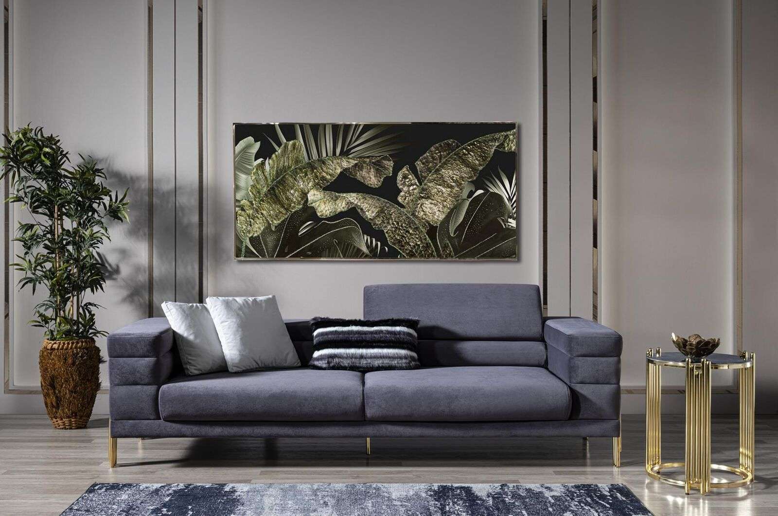 Three seater sofa 3 seater sofas fabric grey living room luxury modern seat