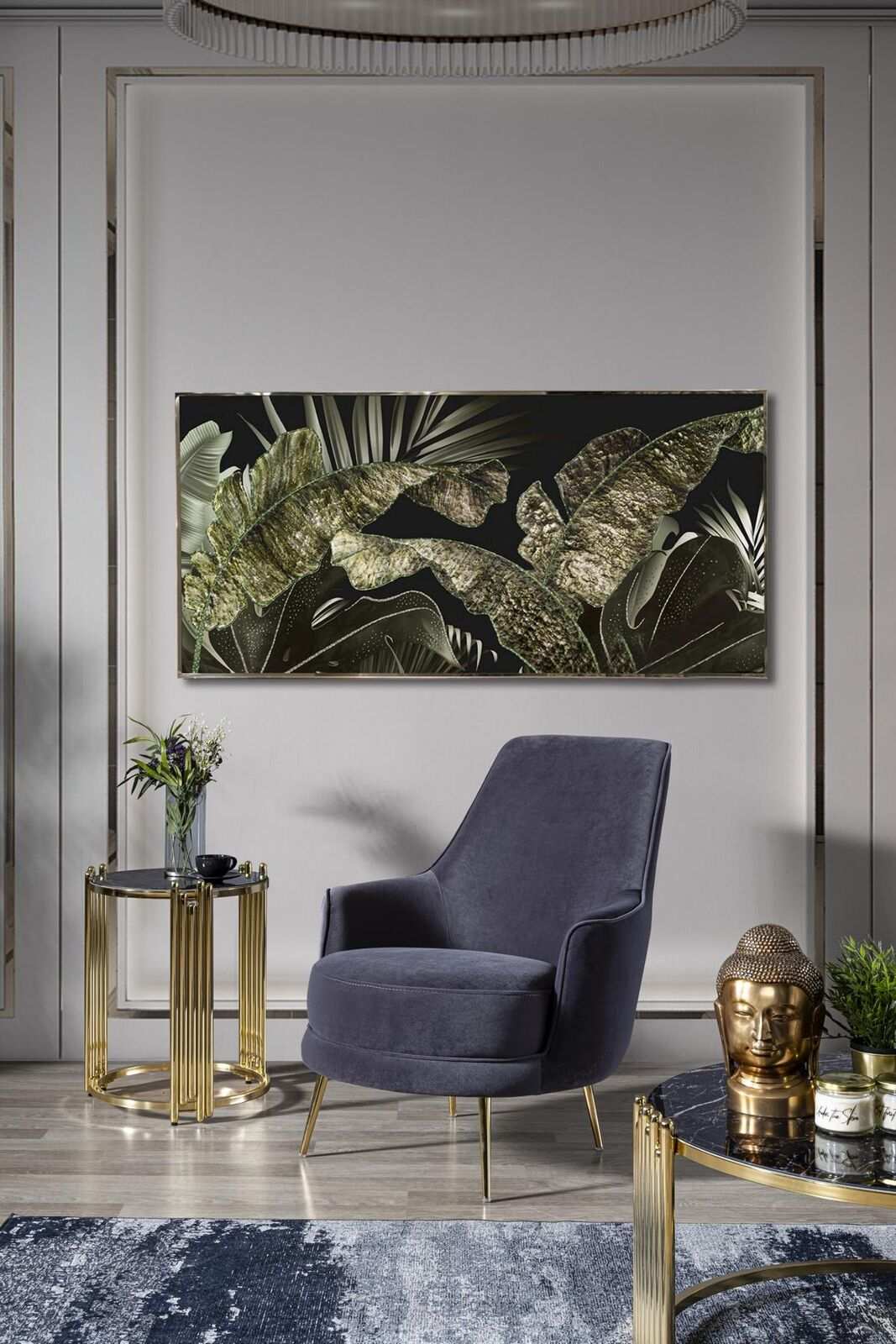 Armchair wing chair cocktail armchair fabric living room polyester grey seat