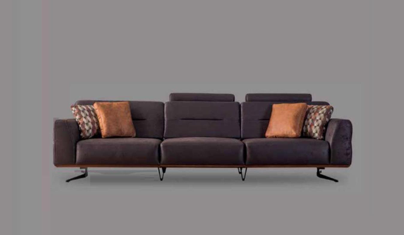 Three Seater Sofa 4 Seater Sofas Grey Faux Leather Living Room Luxury Seat