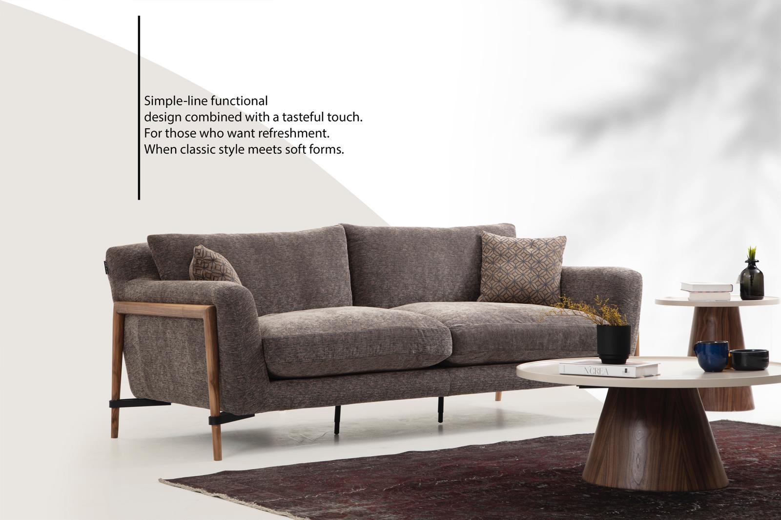 Three Seater Sofa 3 Seater Fabric Modern Sofas Design Living Room Grey