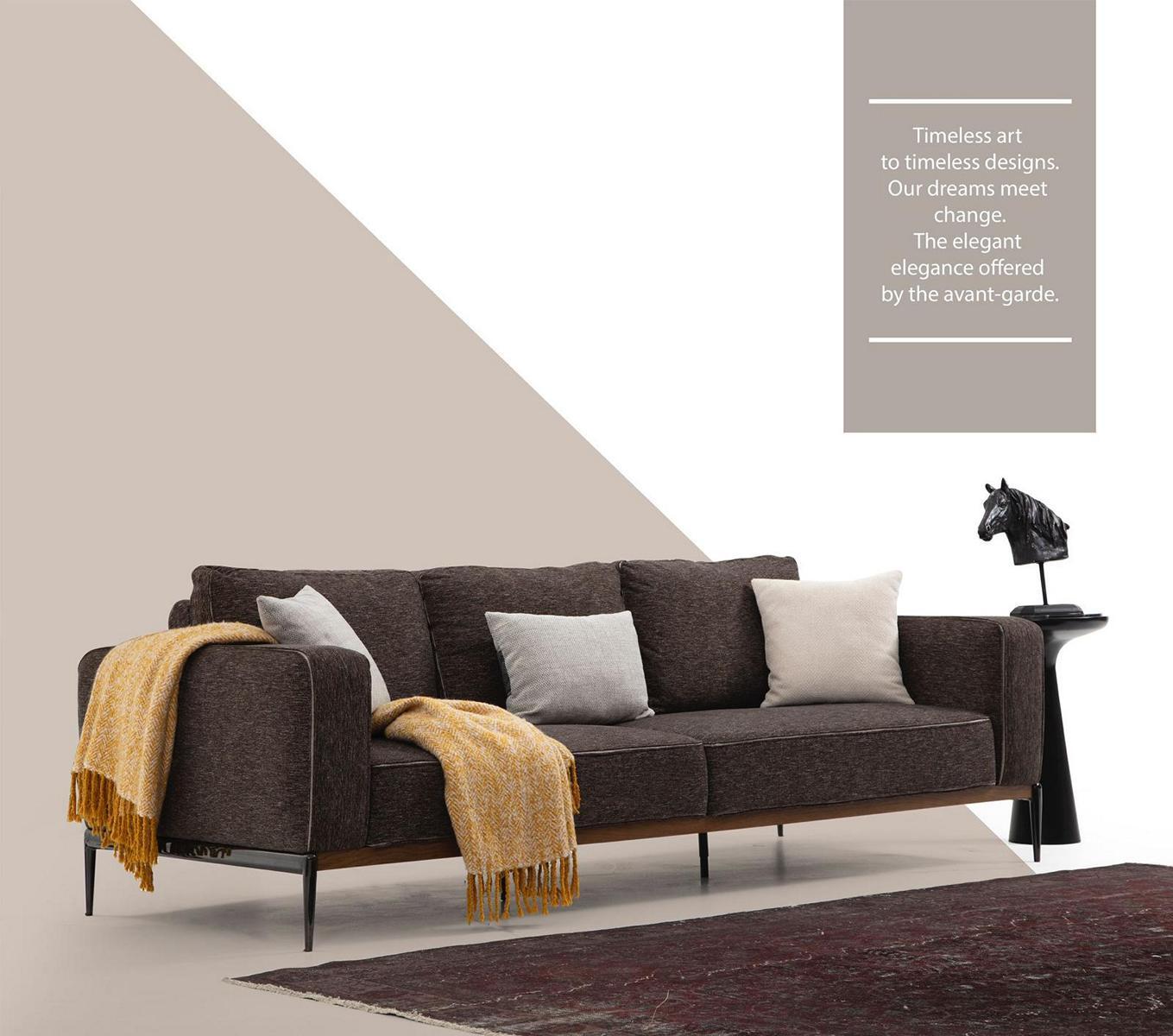 Three Seater Sofa 3 Seater Fabric Modern Sofas Design Living Room Grey