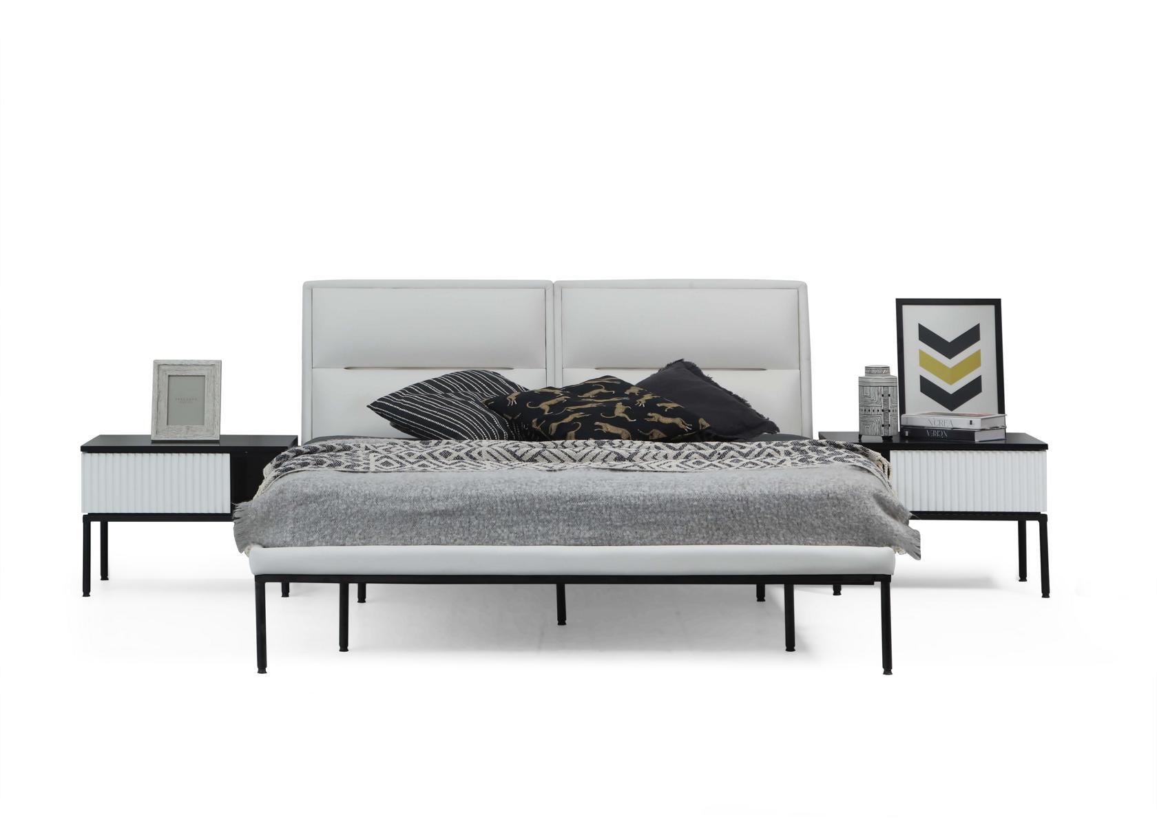 Bed Bed Frame Double Bed Wood Modern White Bedroom Double Design