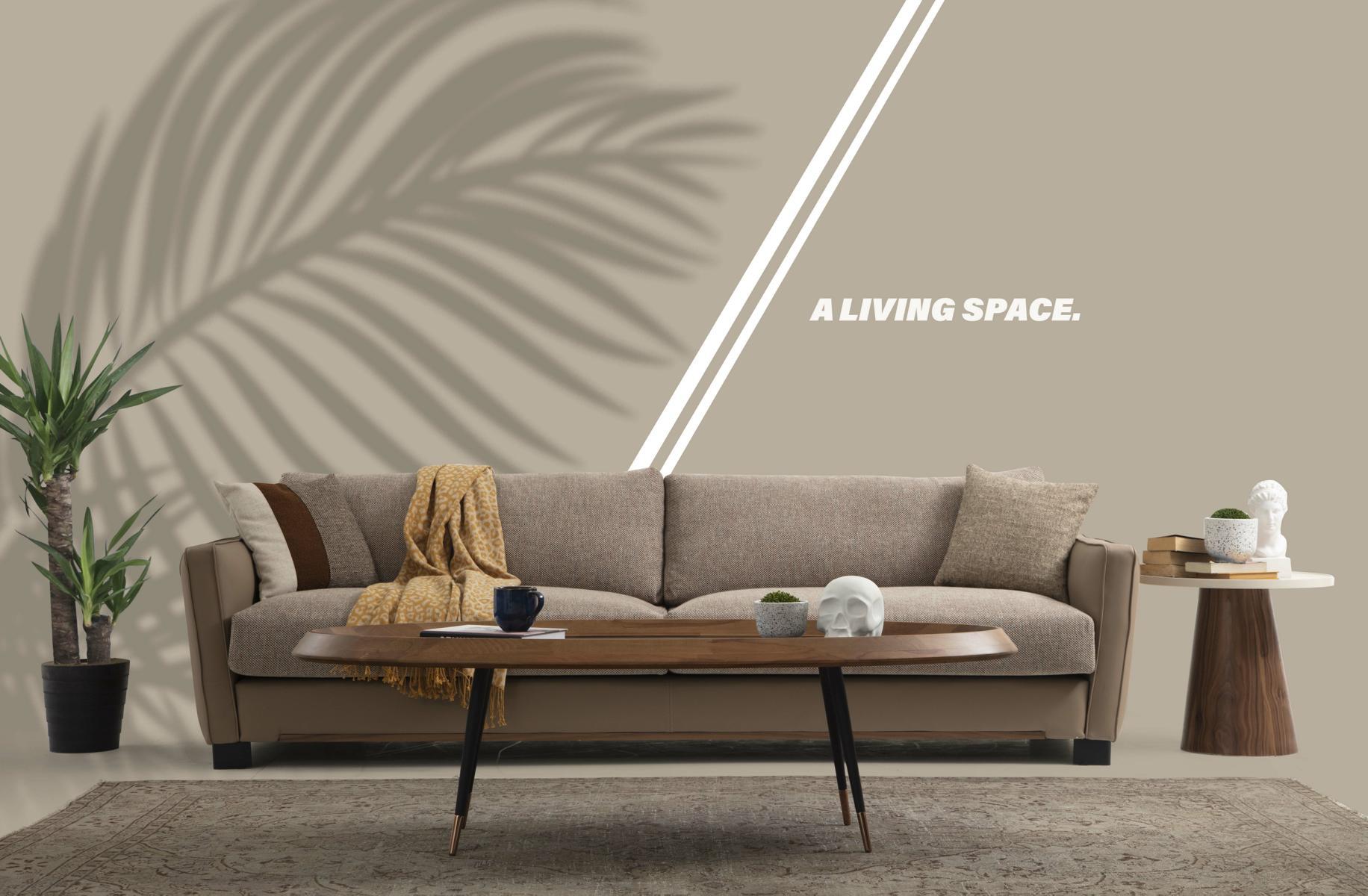 Sofa 3 Seater Three Seater Modern Fabric Beige Sofas Design Living Room