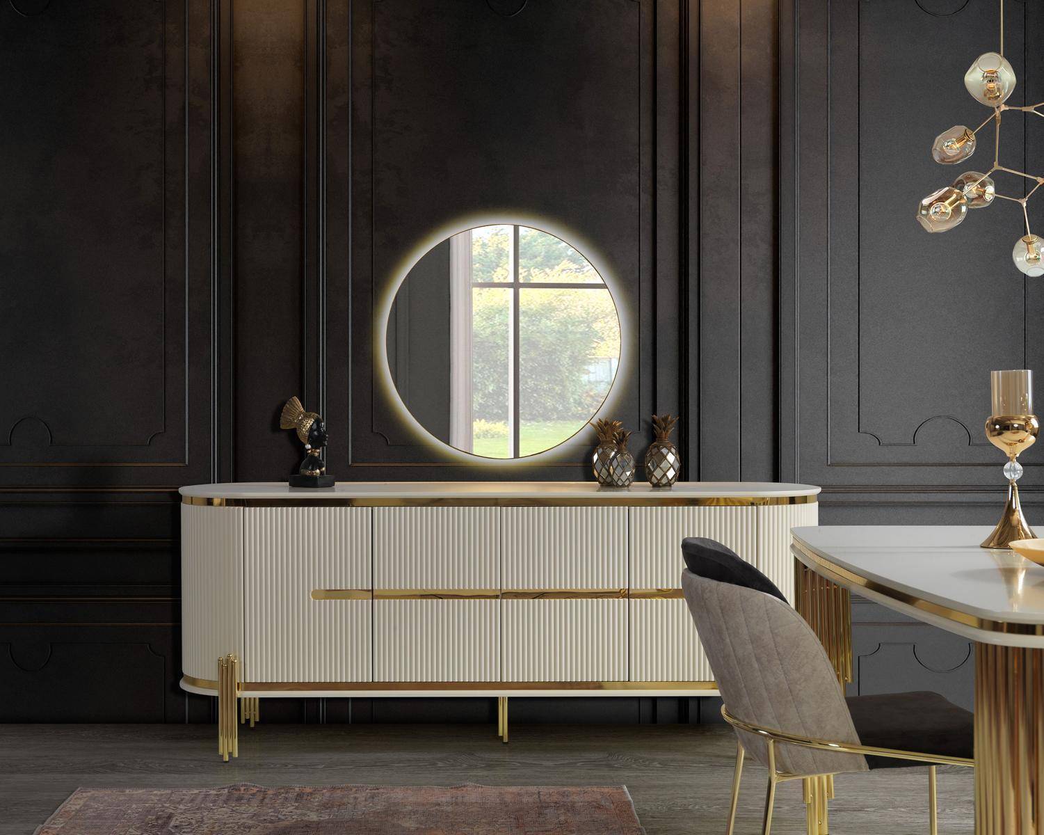 Luxury sideboard chest of drawers wood sideboard cupboard dining room modern white