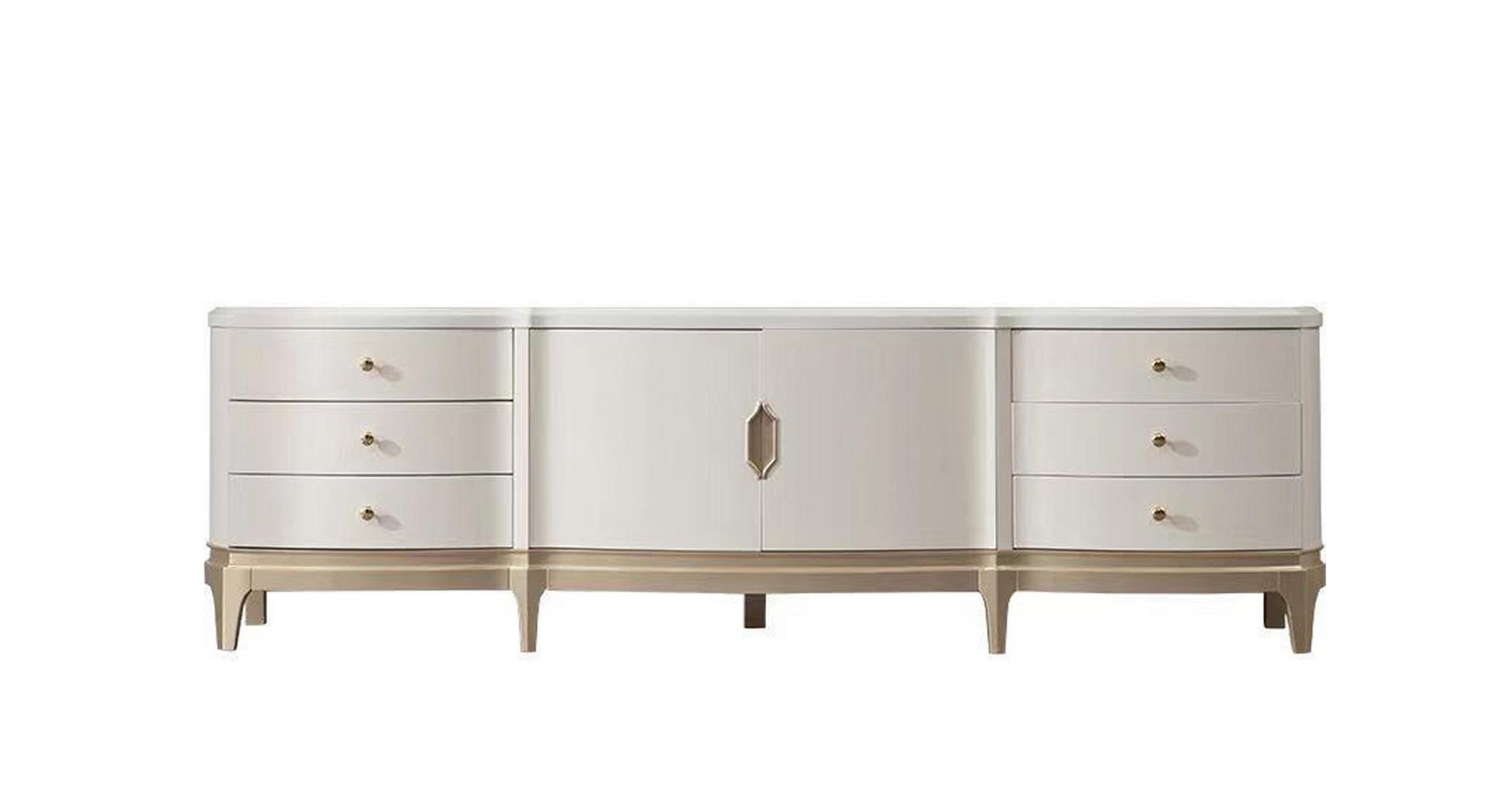 Sideboard cabinet rtv living room tv wood furniture white lowboard luxury