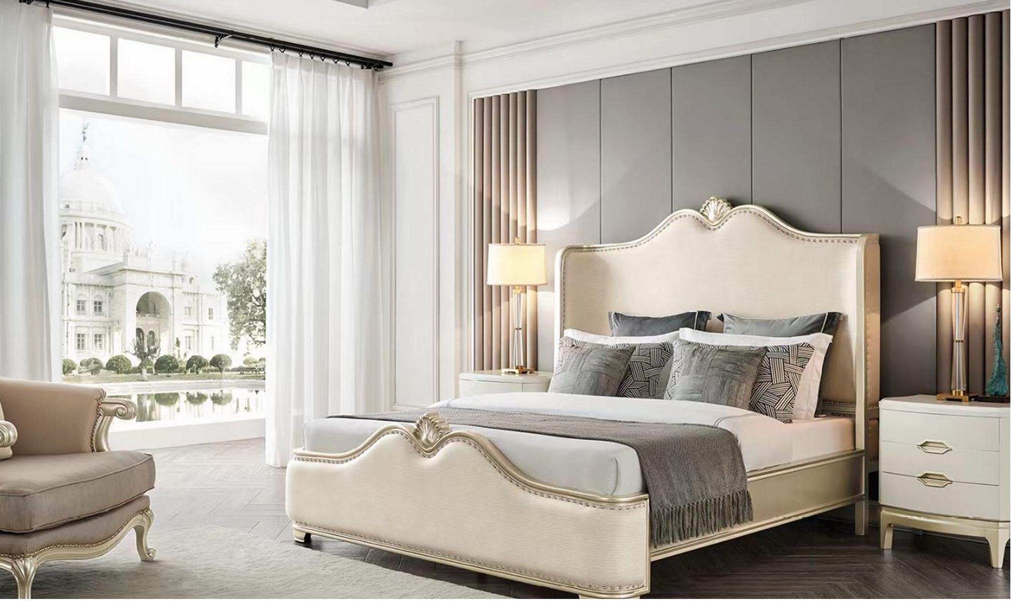 Luxury bed wood beds bed frame white double bed frame double beds