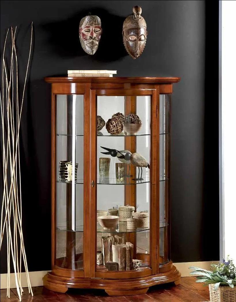 Luxury wooden display cabinet design sideboard brown Italian furniture