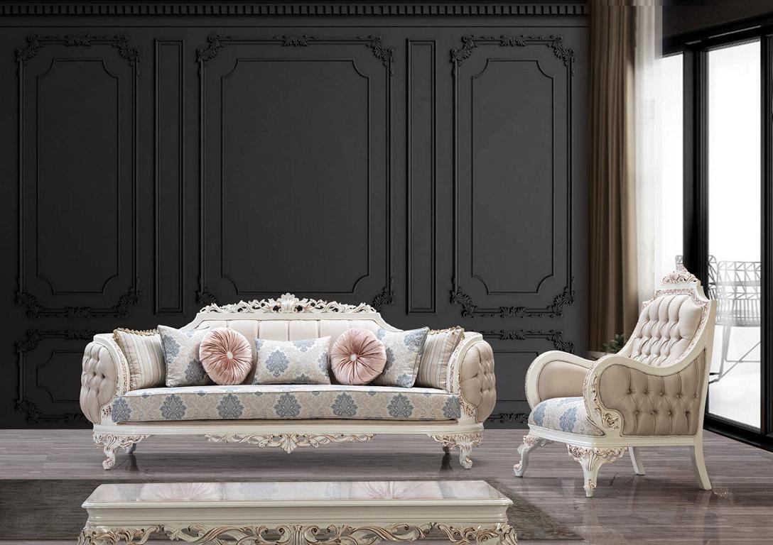 Sofa set Classic luxury sofas armchairs living room set 3+1seater Chesterfield