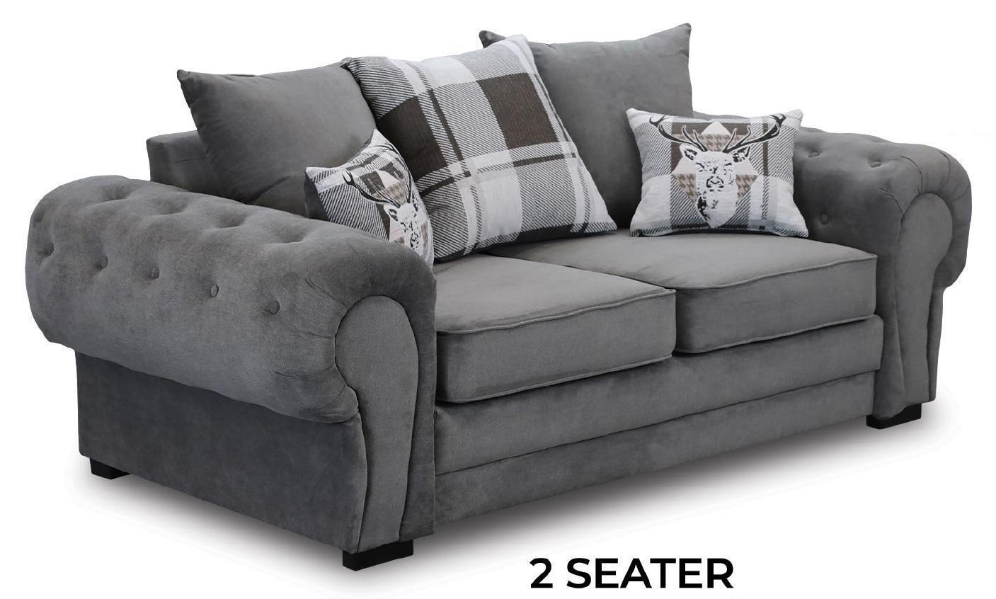 Grey Chesterfield Couch Upholstery Furniture Fabric Couches Sofas Design Textile