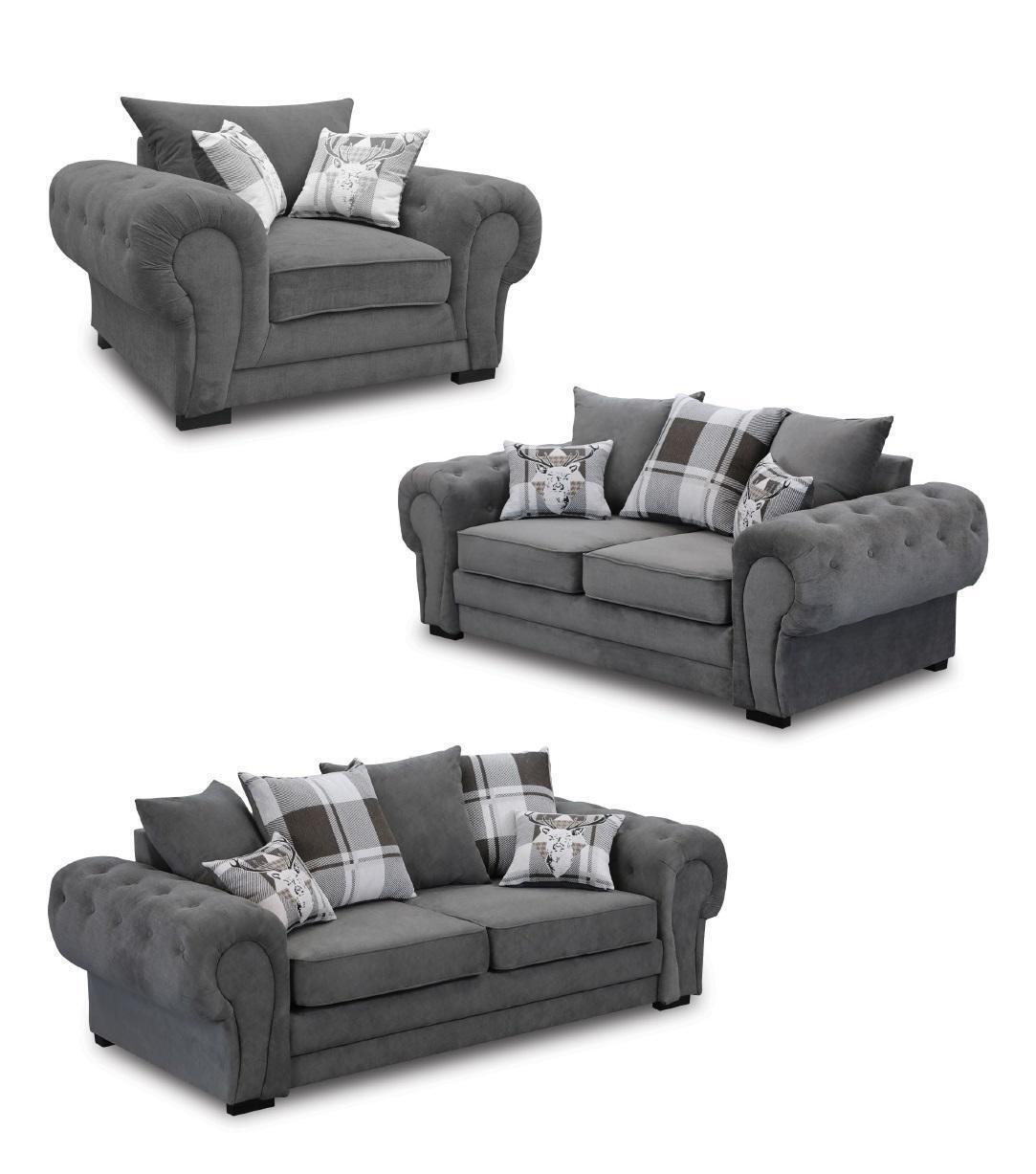 Sofa set 3+2+1 Chesterfield furniture living room textile in Italian style