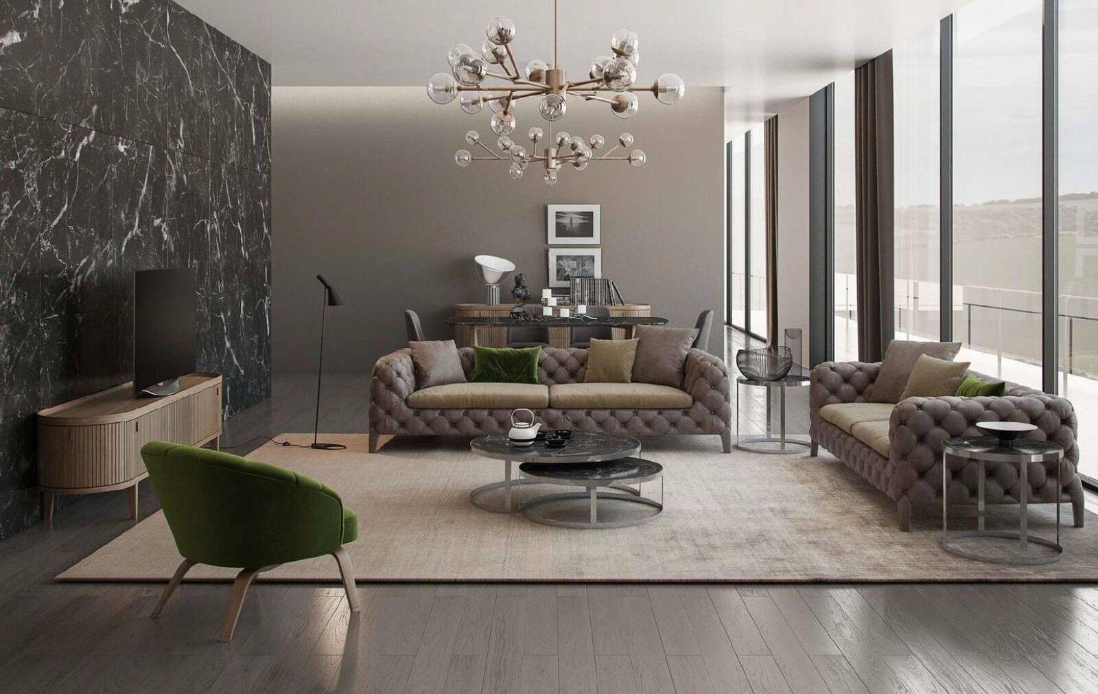 Chesterfield sofa set four seater sofas luxury couches armchairs furniture sofa