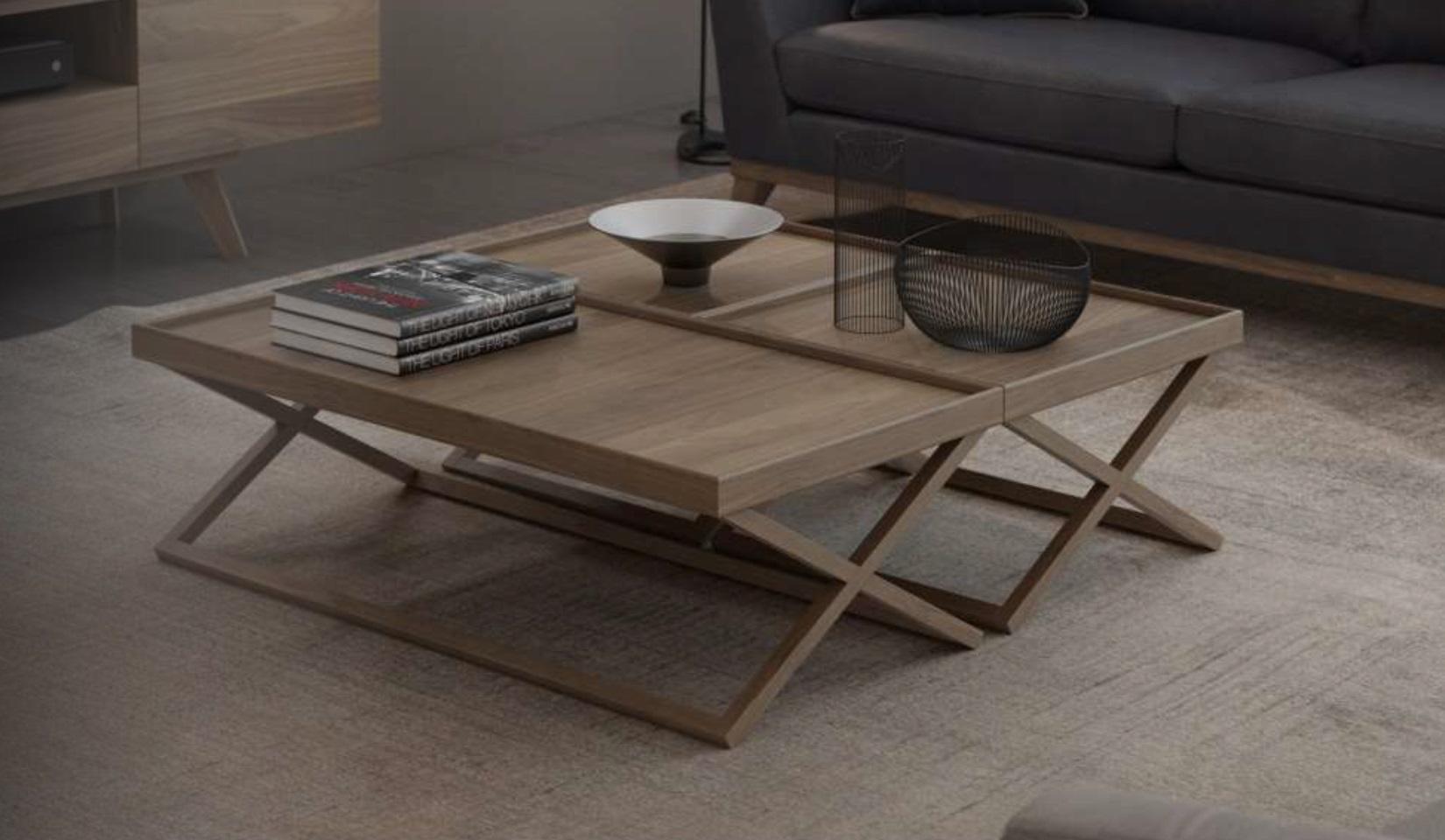 Folding luxury brown coffee table wooden table living room furniture style table