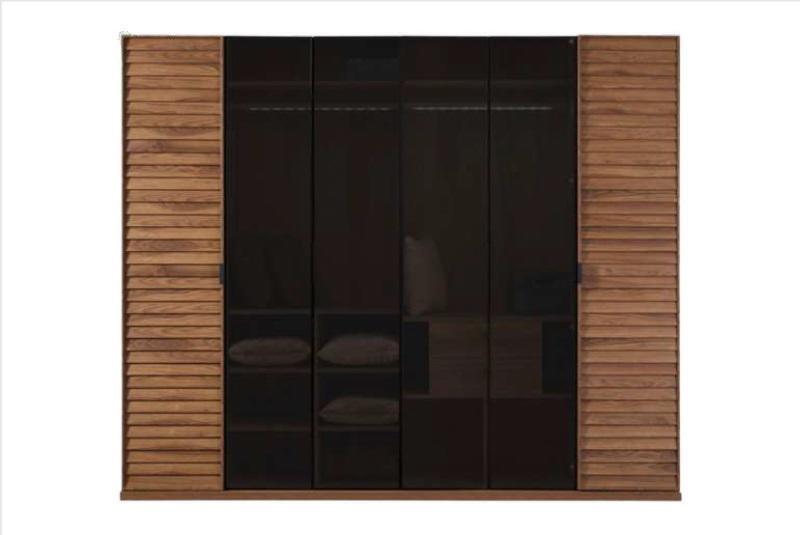 Wardrobe Sliding doors Glass doors Bedroom furniture Mirror Brown