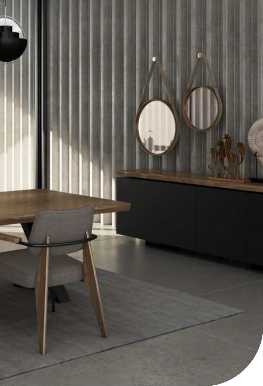 Dining room sideboard natural walnut - anthracite matt chest of drawers luxury furniture