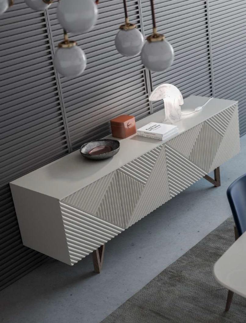 Modern grey chest of drawers Luxury sideboard base unit with storage space Style
