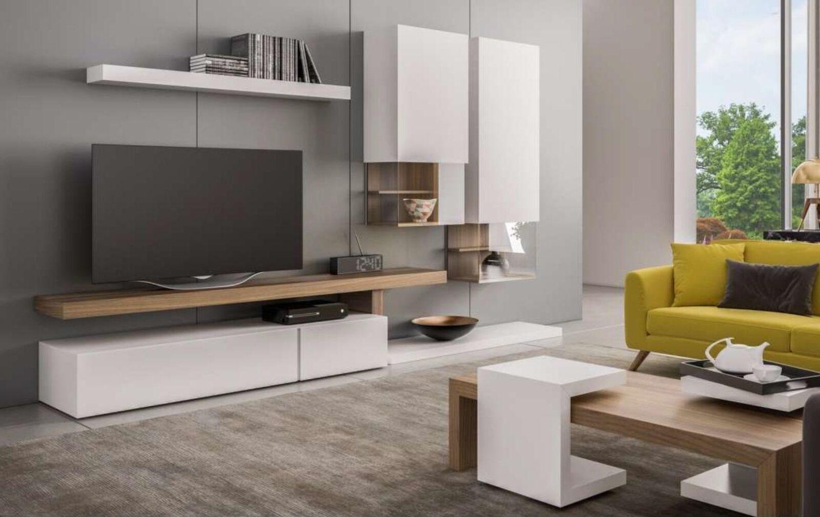 White wall unit furniture Modern wall units Wall shelves TV stand Sideboard