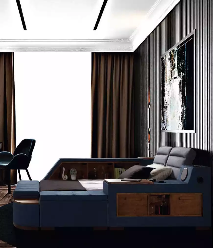 Multifunction Bed Double Beds Modern Bedstead Beds 200x200cm Hotel New