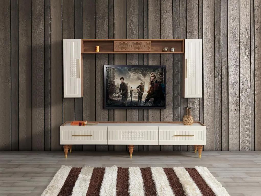 Wall unit living room modern style luxurious wall units shelf 3pcs