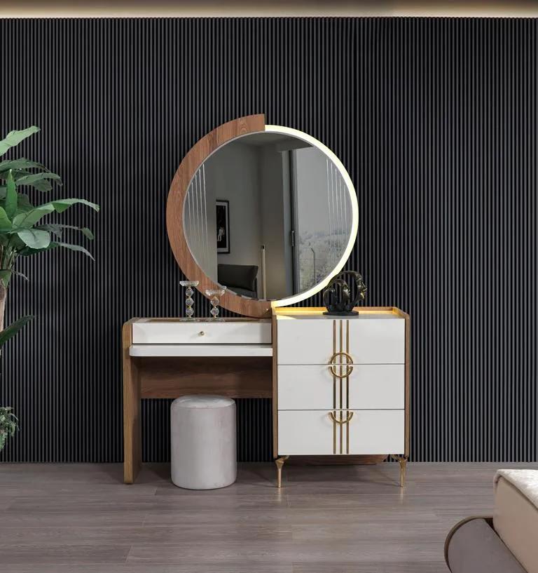 Luxury dressing table dresser cabinet sideboard 2-piece mirror furniture