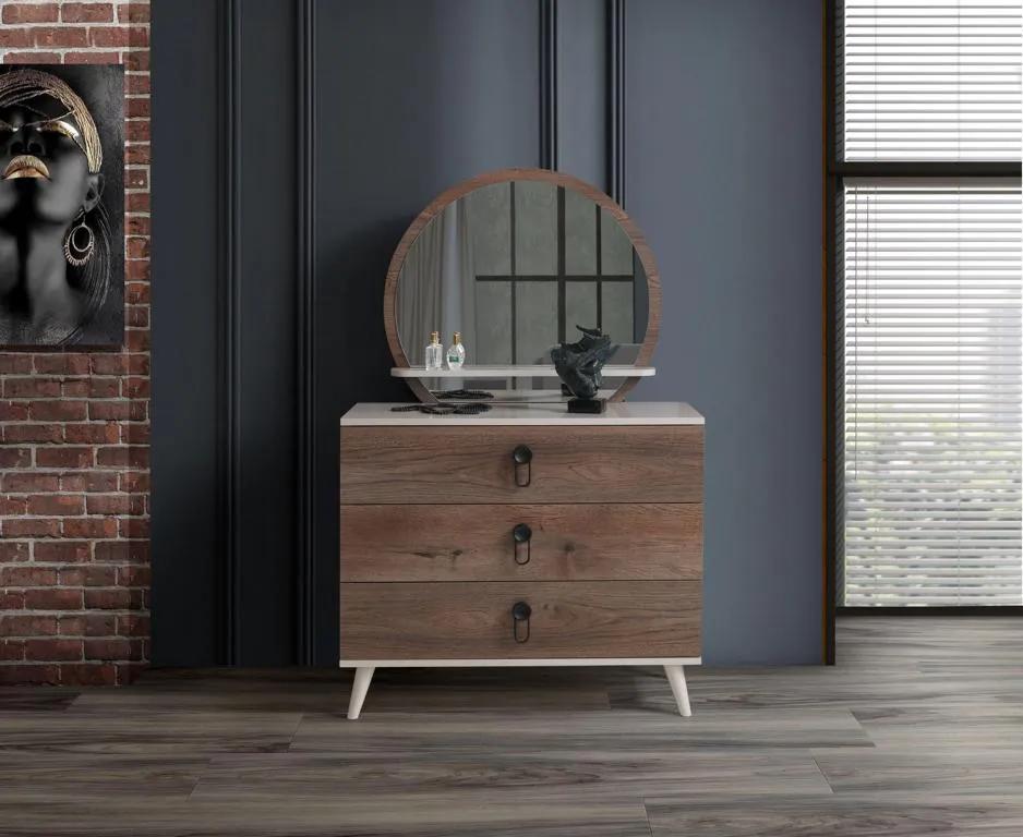 Bedroom dresser with mirror luxury modern furniture set 2pcs wood