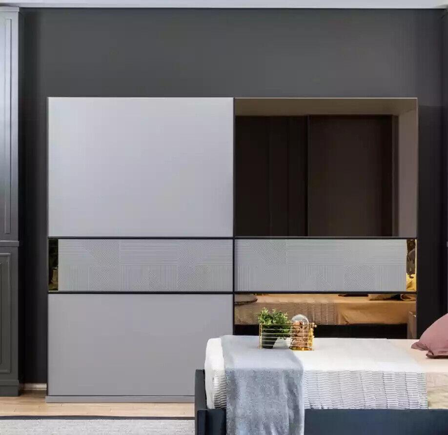 Wardrobe Wardrobe Bedroom Grey Wood Modern Design Wardrobe